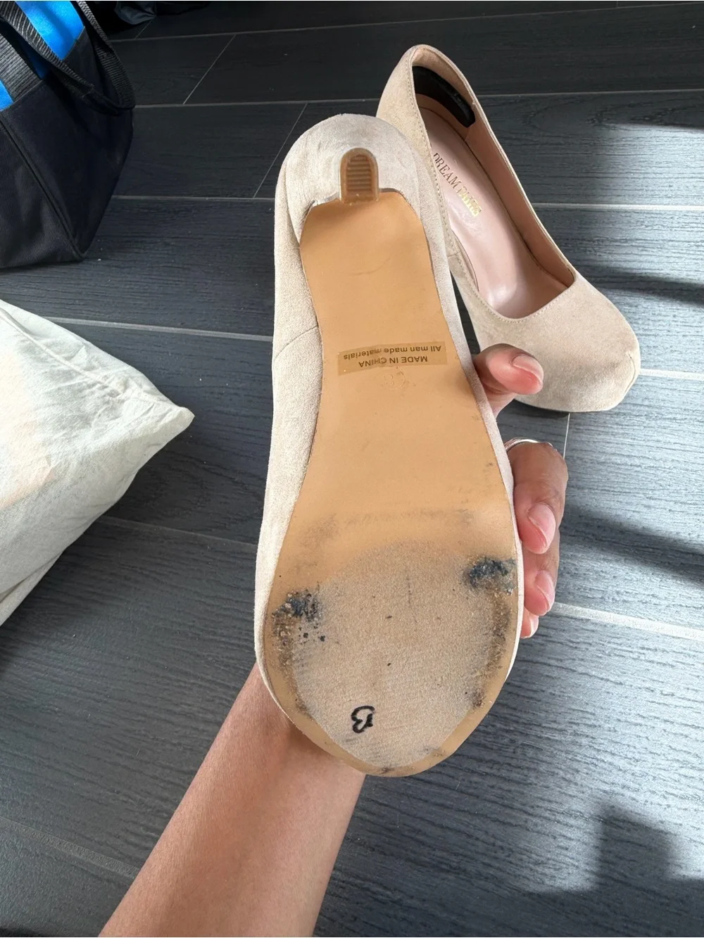 Women's Nude Suede High Heel Pumps